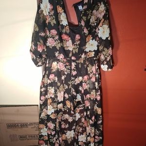 Floral Romper With Train